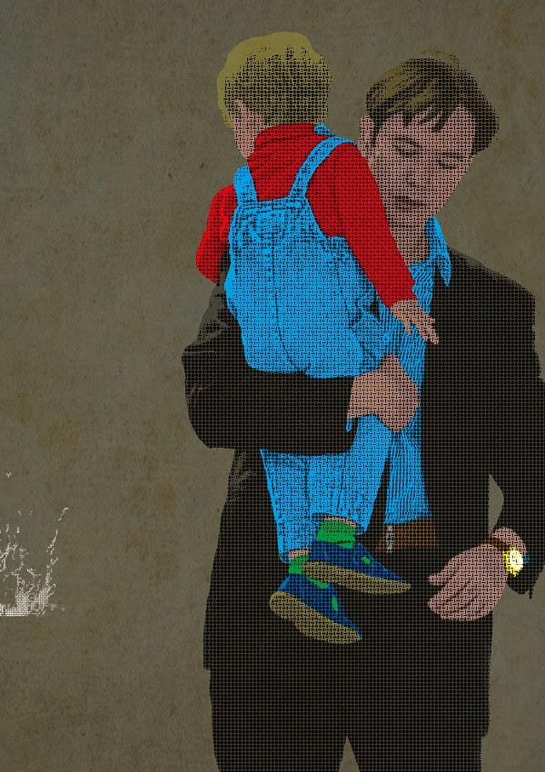 Всплеск. Автопортрет с сыном [Splash. Self-portrait with son]