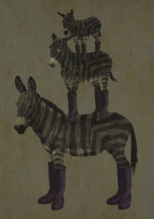 Пирамида. Ослы в камуфляже. Правая панель [Pyramid. Donkeys in camouflage. Right panel]